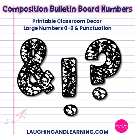 Composition-Theme Bulletin Board Numbers 0-9 & Punctuation