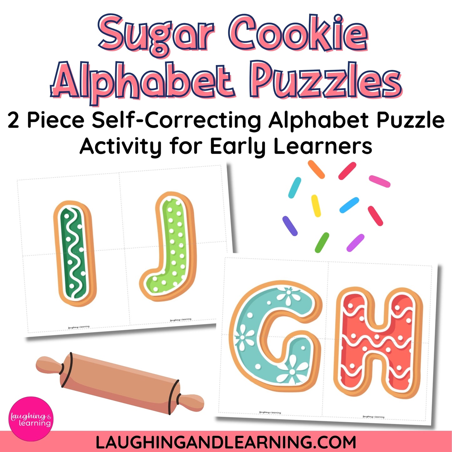 sugar cookie letter matching game for preschoolers