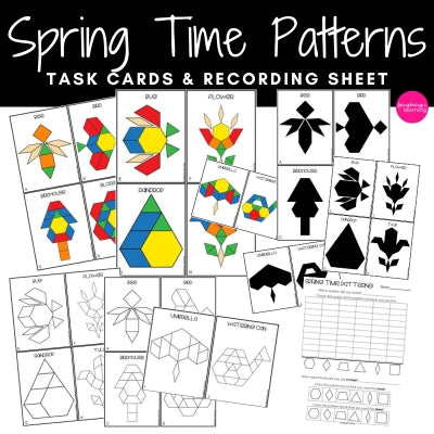 Spring themed pattern task cards