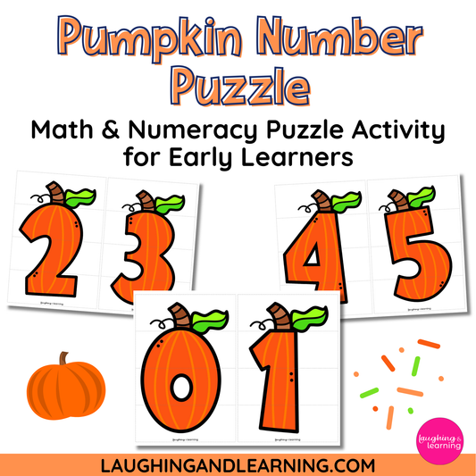 pumpkin theme number puzzle for preschool