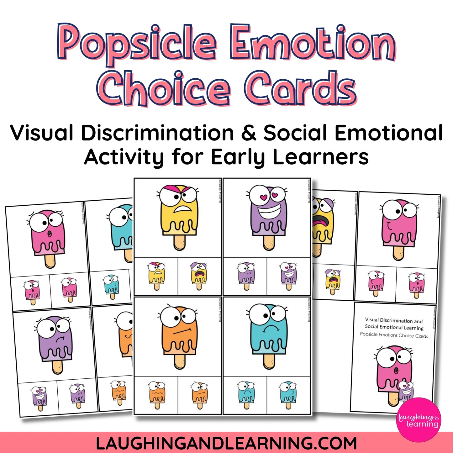 Popsicle Emotion Choice Cards for visual discrimination and social emotional activity