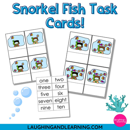 ocean theme number task cards