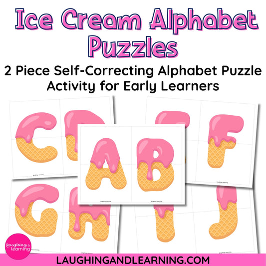 ice cream alphabet puzzle for early learners