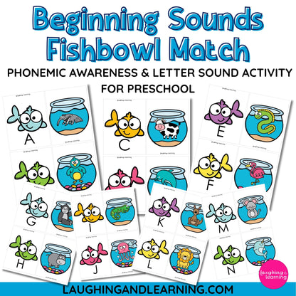 Beginning Sounds Fishbowl Match Cards | Phonemic Awareness & Letter Sound Activity for Preschool