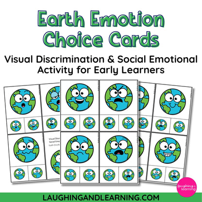 Earth Emotion Choice Cards for visual discrimination and social emotional activity 