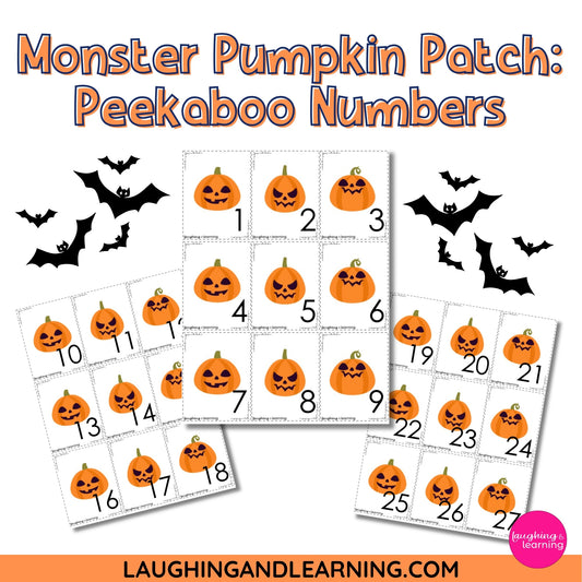 Halloween-themed number cards 