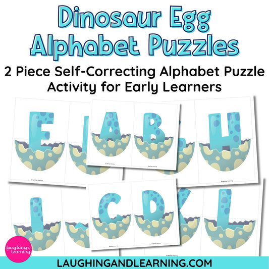 Dinosaur egg alphabet puzzle for early learners 