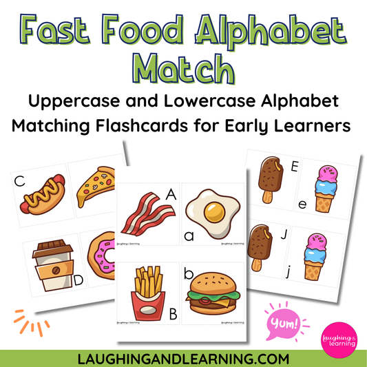 Fast Food Theme Alphabet Matching Activity - Letter Matching Flashcards