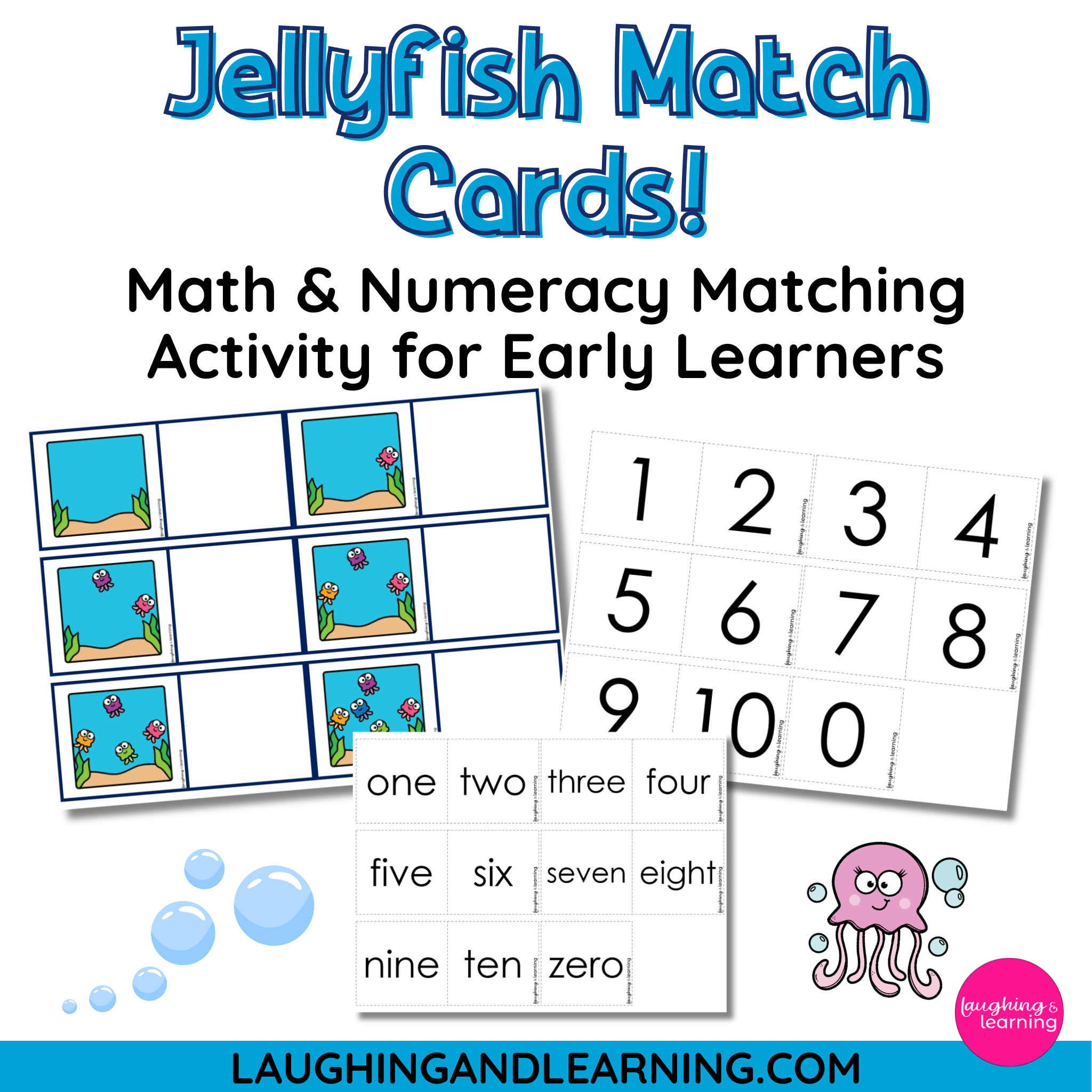 Counting Jellyfish Number Match Cards - Math & Numeracy Activity ...