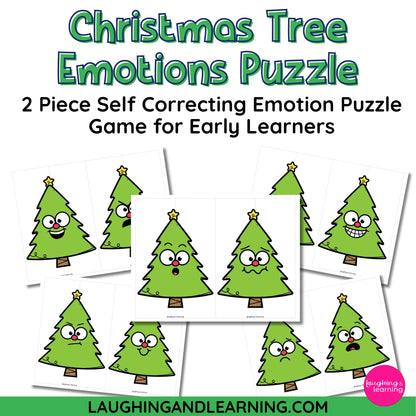Christmas Tree Emotions Puzzle game for early learners 