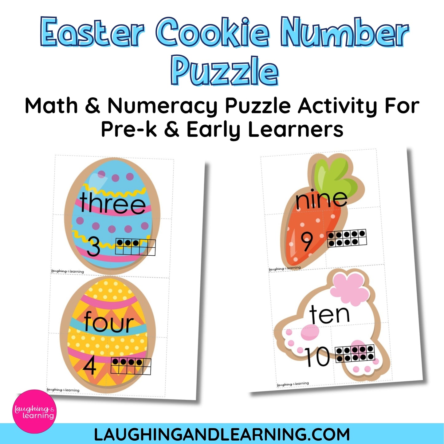 Easter-themed cookie number puzzle 
