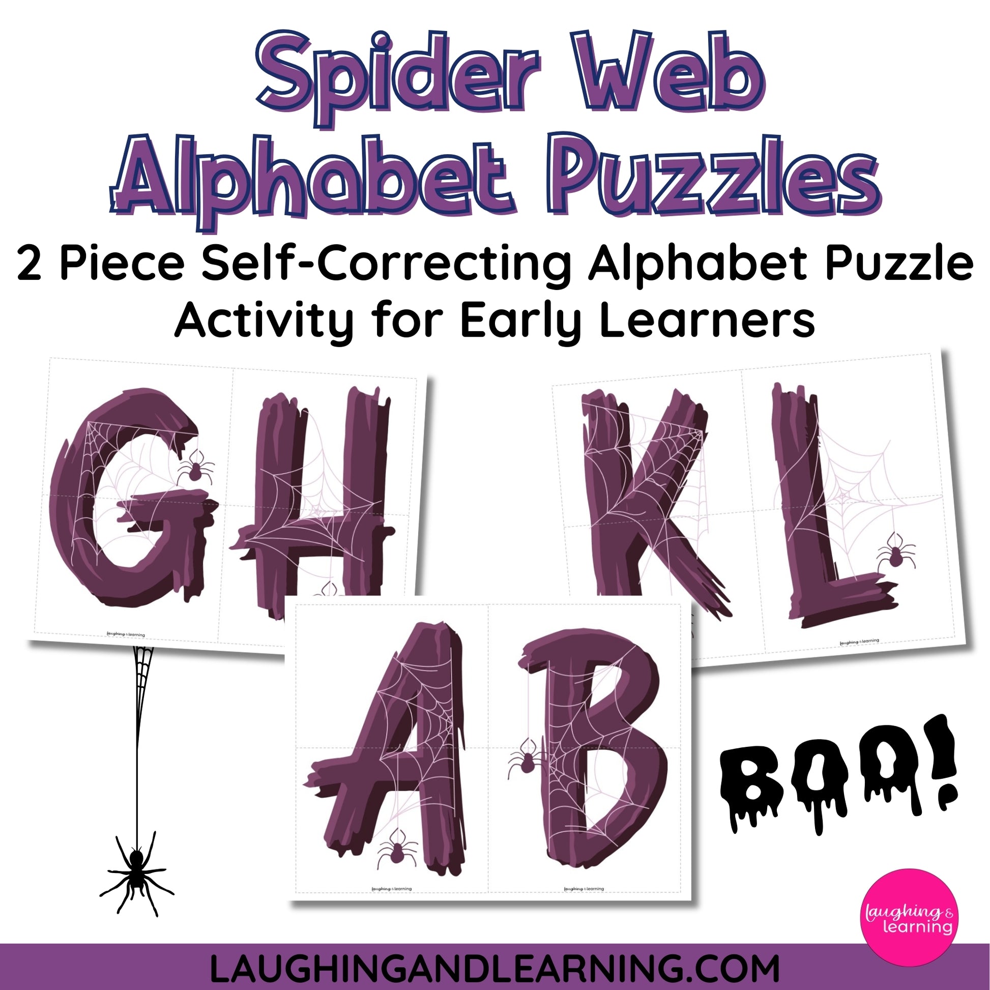 halloween themed alphabet puzzle for preschoolers