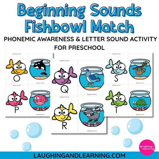 Beginning Sounds Fishbowl Match Cards | Phonemic Awareness & Letter Sound Activity for Preschool