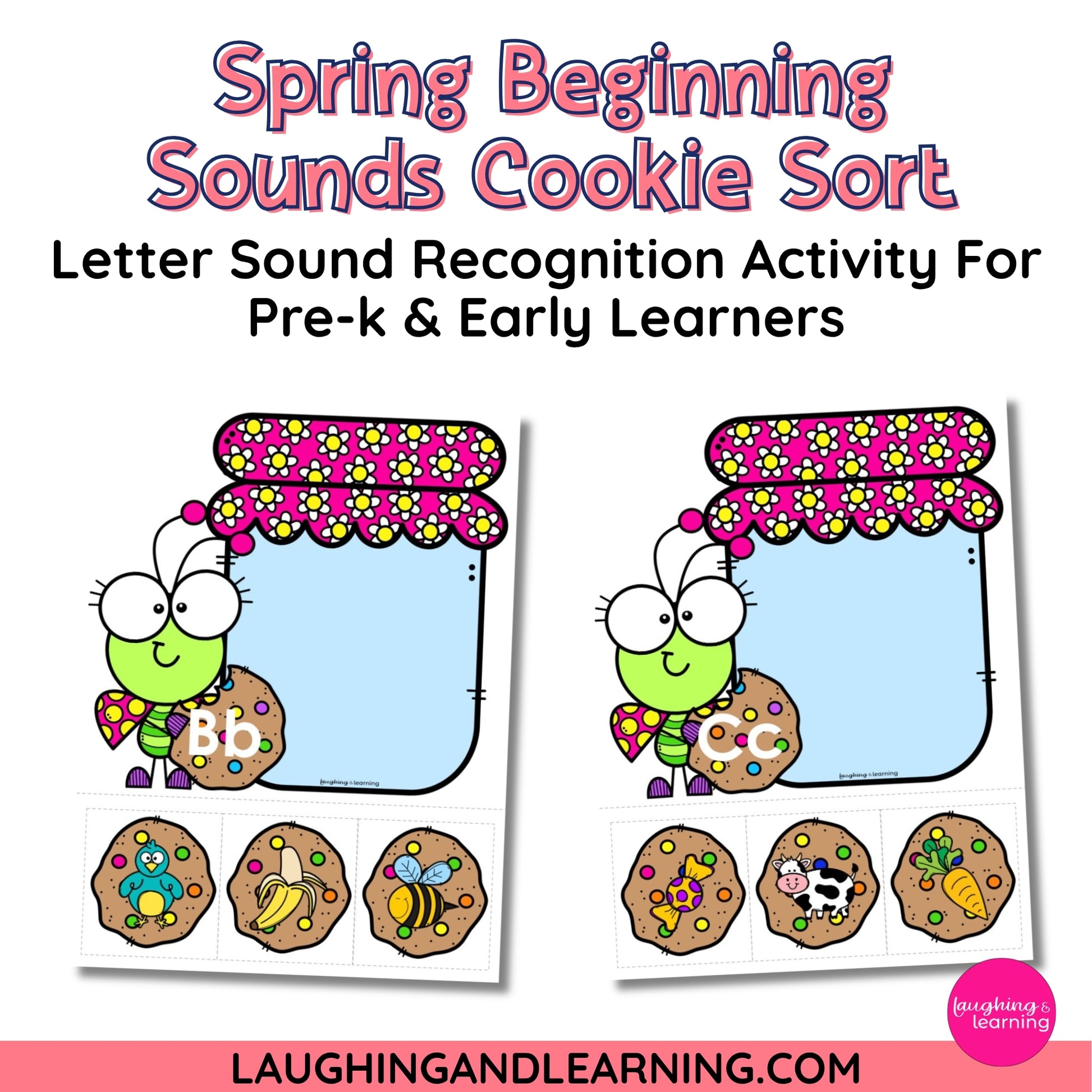 Spring-themed letter sound recognition activity for pre-k and early learners