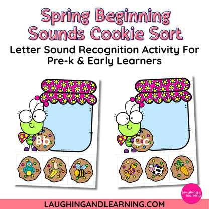 Spring-themed letter sound recognition activity for pre-k and early learners