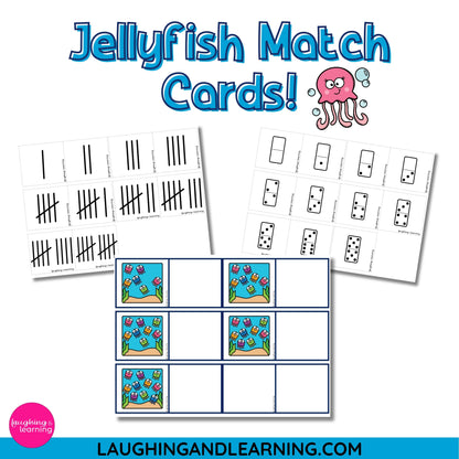 ocean themed number match cards