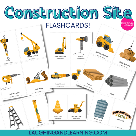 Construction Site Flashcards – Printable Vocabulary Cards
