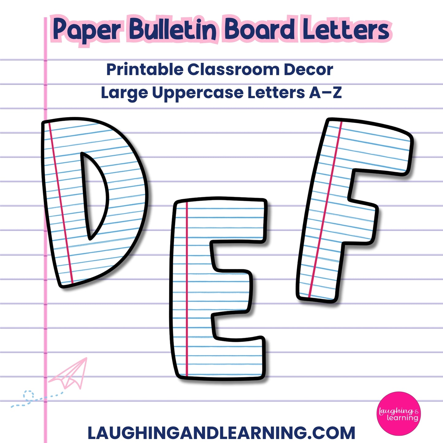 Paper-Theme Bulletin Board Letters (A-Z)
