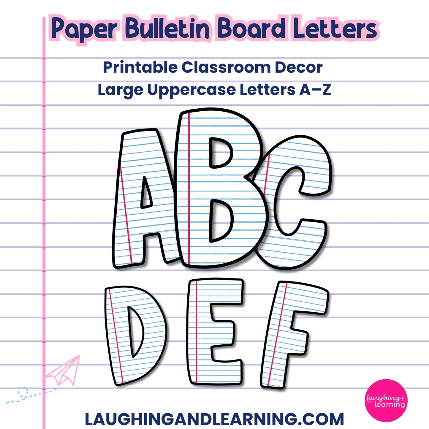 Paper-Theme Bulletin Board Letters (A-Z)
