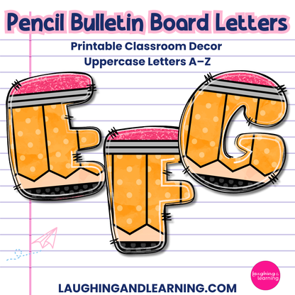 Pencil-Themed Bulletin Board Letters | A–Z Alphabet for Classroom Decor
