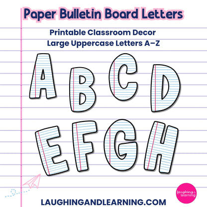 Paper-Theme Bulletin Board Letters (A-Z)
