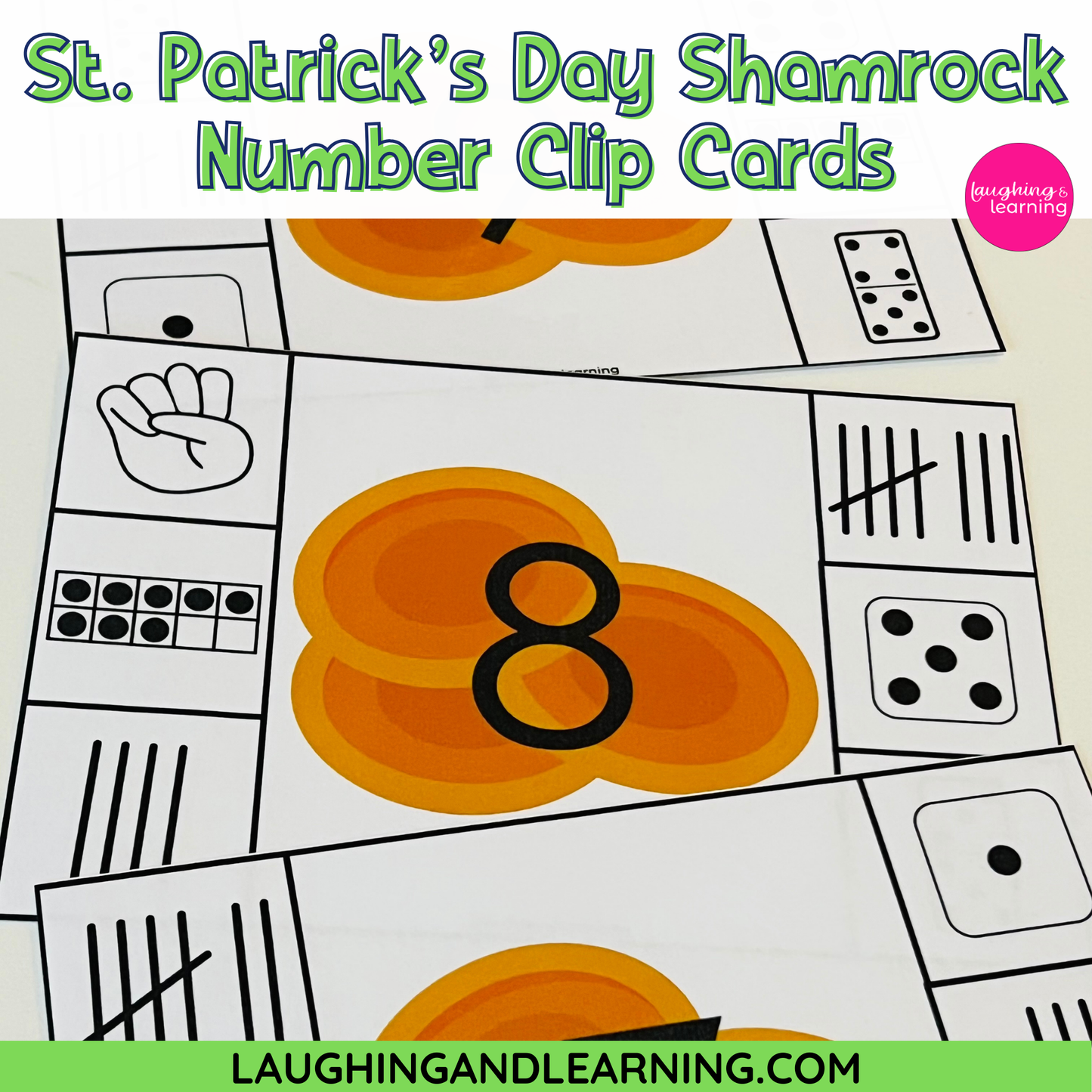St. Patrick's Day Shamrock Coin Number Clip Cards - Numerical Clip Card Activity for Preschoolers